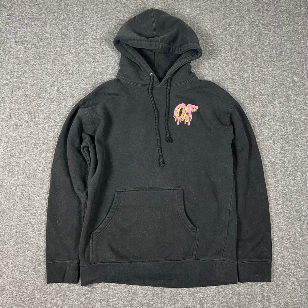 Odd Future Hoodie Mens Medium Black OF Donut Logo Pullover Sweatshirt